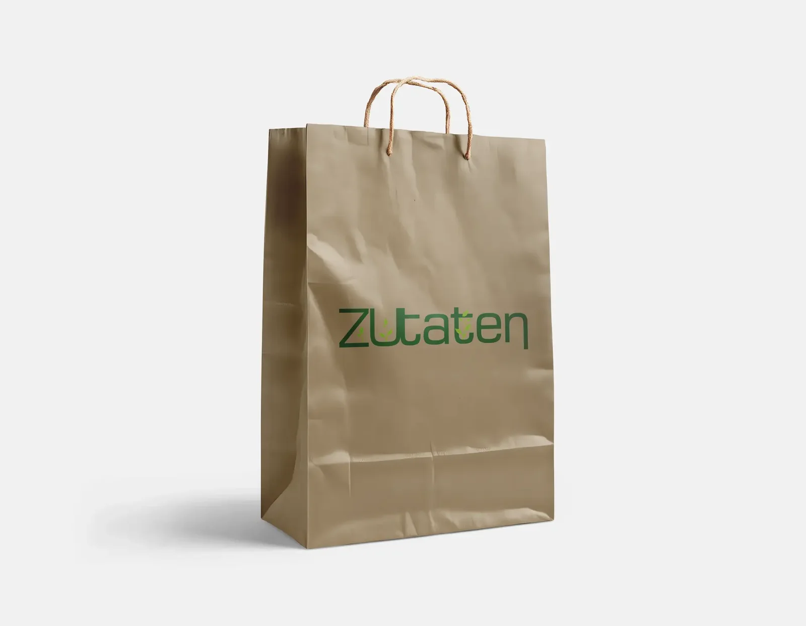 Zutaten-Logo auf einer Papiertüte als Give-away.